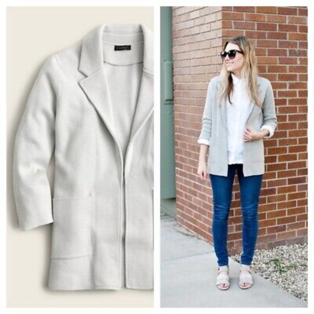 J. Crew 365 Gray Sophie Blazer Sweater